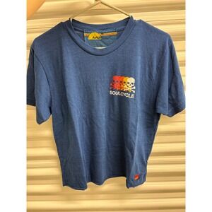 Aviator Nation Soulcycle Skull Graphic T Shirt Blue Size M